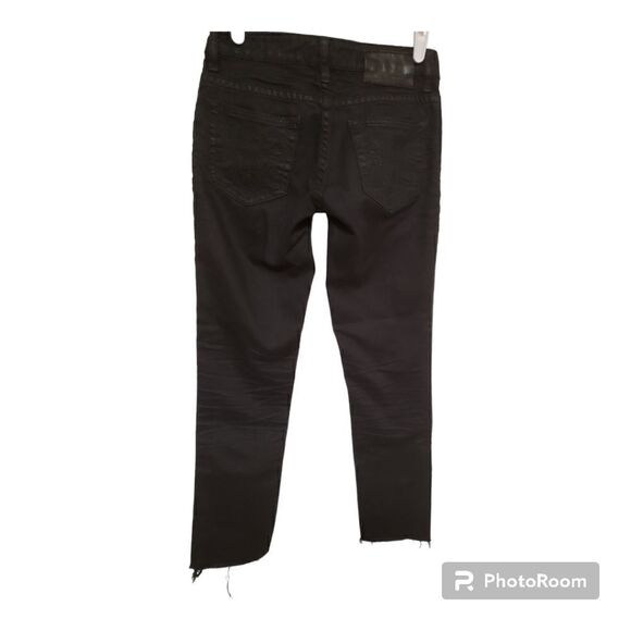 MEK DNM Brighton Cigarete Skinny Jeans Women's Size 25 black Raw Hem - Picture 2 of 8